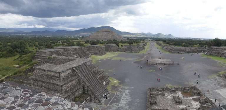View from atop the Moon pyramid in Teotihuacan