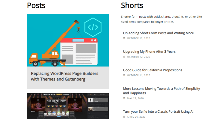 blog page